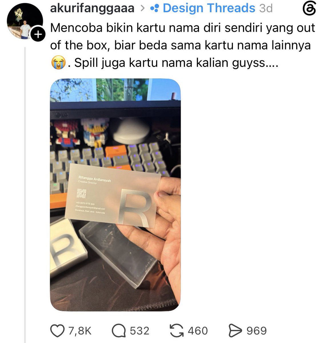 karirfess's tweet photo. dari utas ini, baru nyadar..

ternyata kartu nama bisa dibikin sekeren itu ya, kok bisa kalian kepikiran sih? https://t.co/QWpPNx6C5V