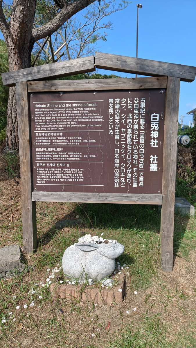 Ronwey_DQwalker's tweet photo. 白兎神社でうさぎの置物を入手！
古事記に載る因幡の白うさぎで有名な白兎神が祀られている神社で特に縁結びにご利益があるようです🙏（切実）
境内にはうさぎの石像がたくさん有りました🐰🐰🐰
#ドラクエウォーク https://t.co/3VhuF9CoV3