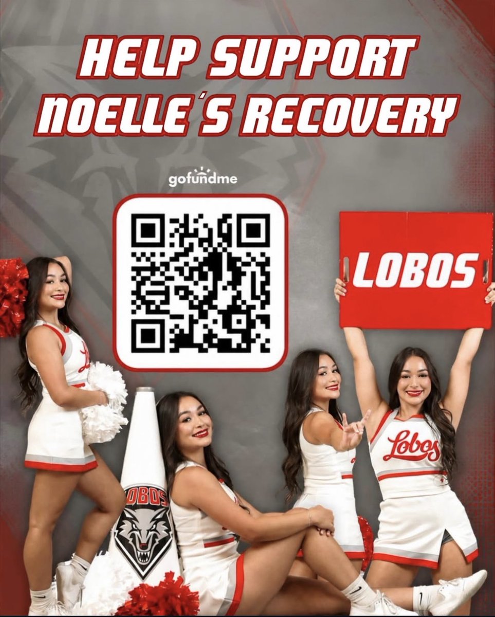 UNMLoboSpirit's tweet photo. On Sept. 8, our UNM Spirit athlete Noelle was involved in a devastating car accident. She has a long road ahead, and we want to surround her and her family with as much love and support as we can. ❤️🐺  Please share, repost or donate if you’re able.  
https://t.co/edyujmAVmC https://t.co/QFfFdq8WTC