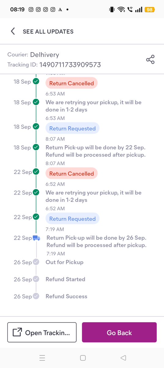 Deep_Work73's tweet photo. Cancelled my return request several times just so that I keep the product forcefully with me @Meesho_Official #scamsters #ScamAwareness #fraud #cheaters #moneylooters #scamdom https://t.co/595sA9JxeI