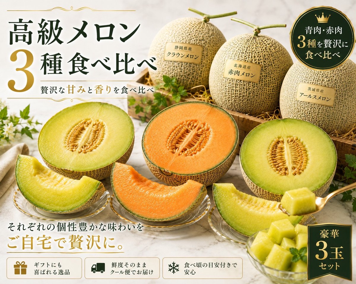 taKumishiki000's tweet photo. 🍈メロン食べ比べ企画

それぞれ異なる甘みと香りを、
ひと箱で楽しめる贅沢なセットです。

『高級メロン 3種食べ比べセット（3玉入り）』

🎁 抽選で5名様

📩 ご当選者様へDMをお送りします。

ご参加方法

・本アカウントをフォロー
・いいね❤️＆リポスト🔁

締切：9月24日まで https://t.co/n2xvpdThFC