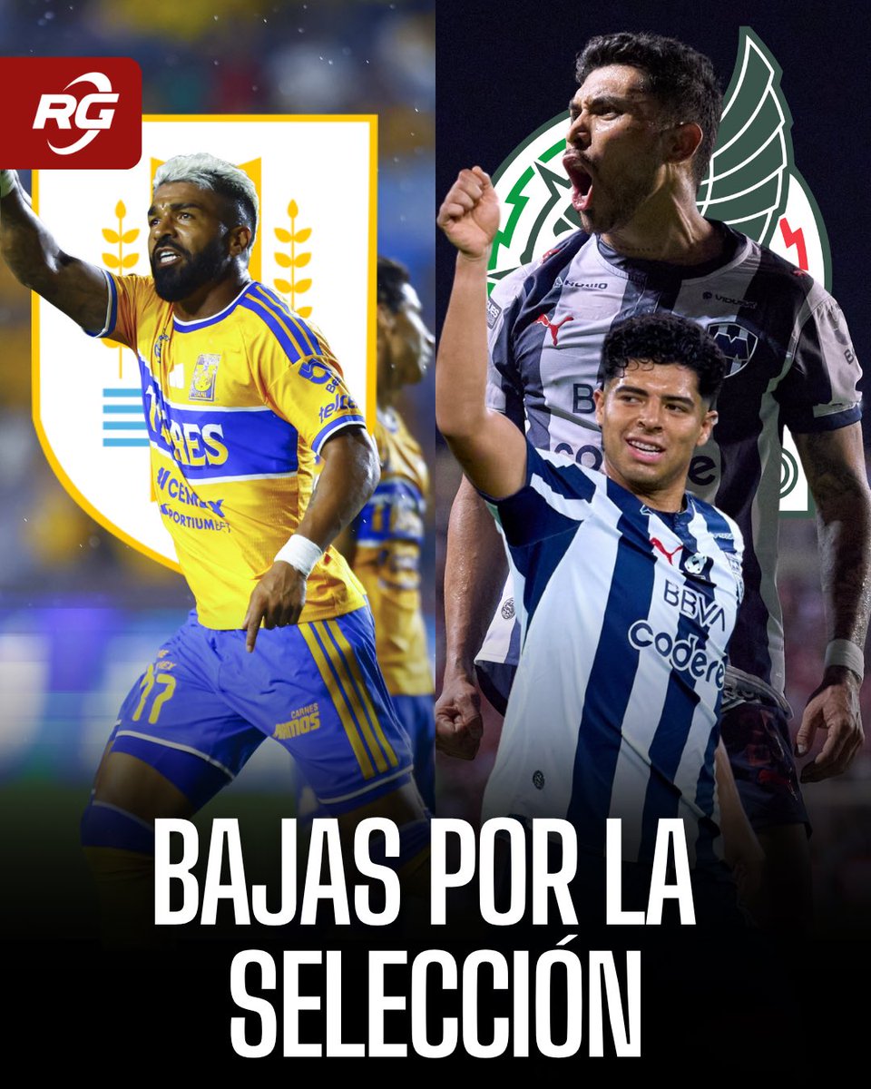 rg690's tweet photo. ¡LAS BAJAS PARA TIGRES Y RAYADOS ESTA JORNADA! 🐯⚪️🔵

#tigresuanl #rayados #monterrey #ligamx https://t.co/AbklWPfW4C