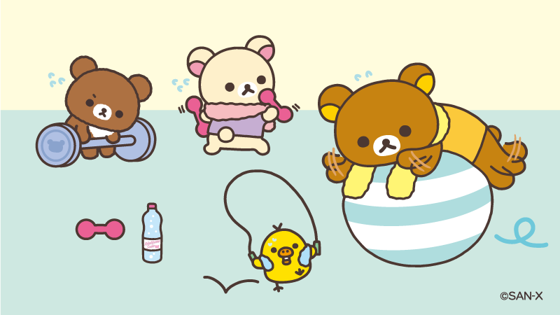 rilakkuma_gyr's tweet photo. みんなで運動！💦
たまには汗をかくのもいいですよね。

#フィットネスの日 https://t.co/4QqX9FlZMQ