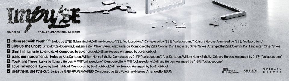 gunilsmenu's tweet photo. Oliver Sykes, the vocalist of Bring Me the Horizon wrote, composed, and arranged ‘Give Up The Ghost’ for Xdinary Heroes’ IMPULSE album??? 😮 https://t.co/RXQs2eloMP