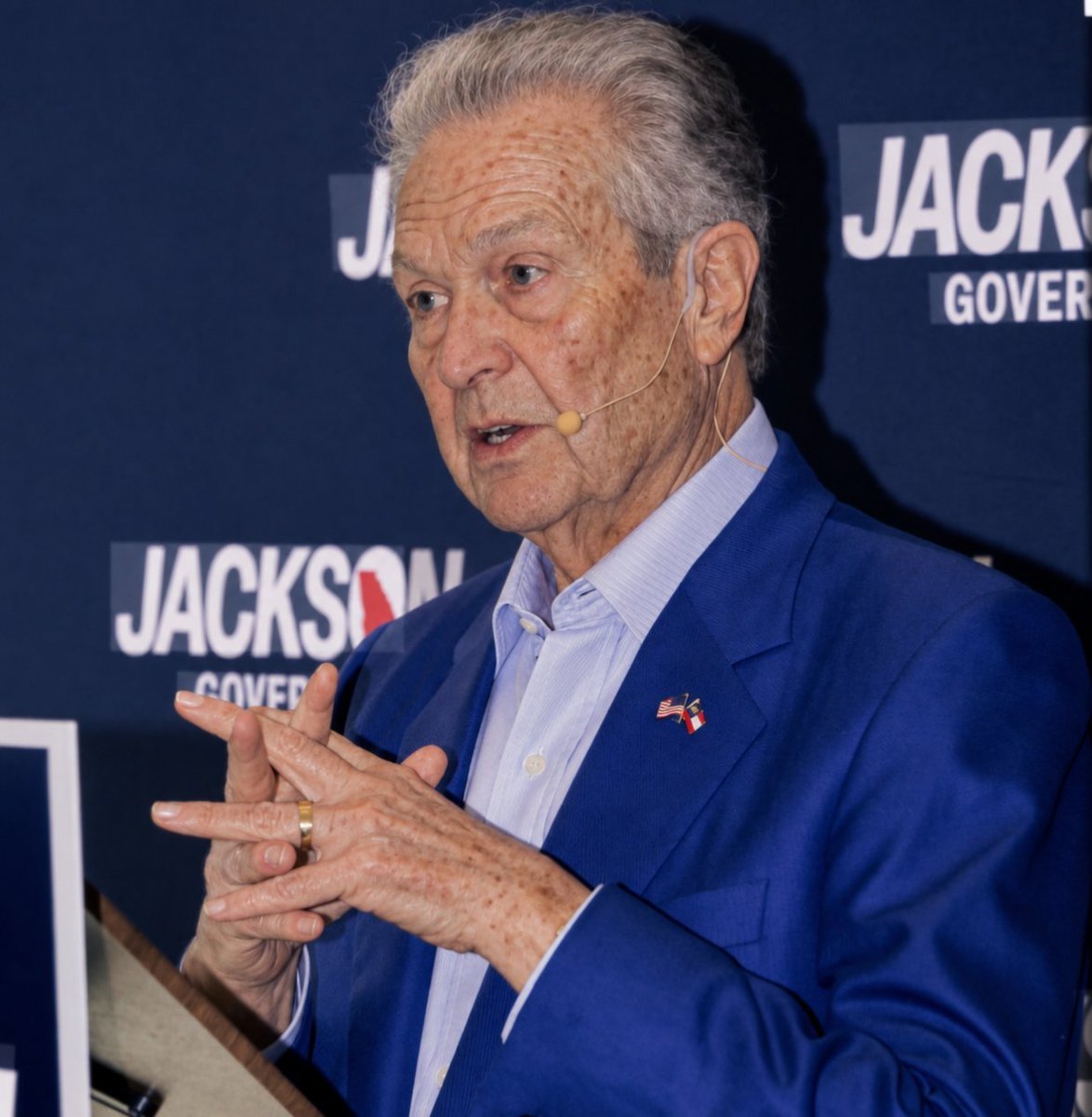 brushmastery2's tweet photo. My top 3 top complaints about Rick Jackson--
1. Tries to use Black ppl as a prop, he knows nothing about the Black experience & is racist in his early ads.
2. Whines about his "hard life", never served a day in public office or the military, scammed millions of Georgians with his healthcare fraud.
3. Is beholden to Trump, a person who is an economic & moral failure & actively destroying everything we achieved over decades.
72 year old billionaire Grampa Rick Jackson is WRONG for GEORGIA! Tune in, turn out, & VOTE!