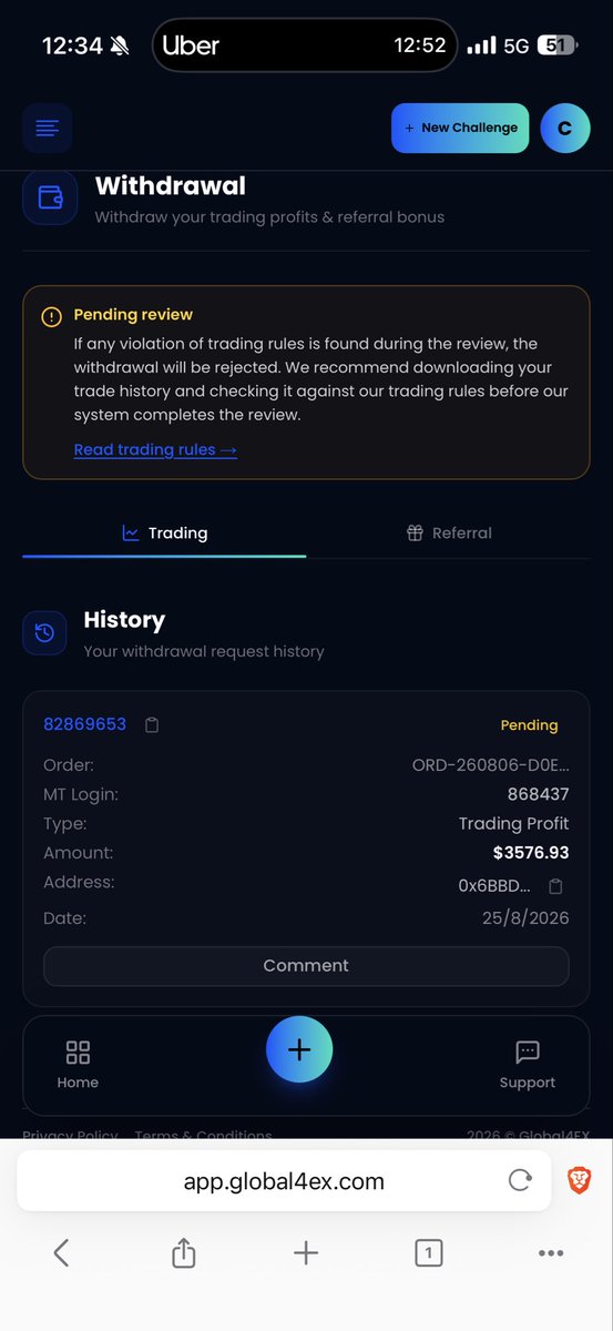 rustyfox1001's tweet photo. @global4ex_com @global4ex_com Dear Team. Today marks exactly 3 weeks past since i requested payout. As per yesterday the conversation with support confirmed there is no violations on my account and payment is under processing. But still no update yet. Kindly do the needful. Global4EX com https://t.co/Swtiytenrh