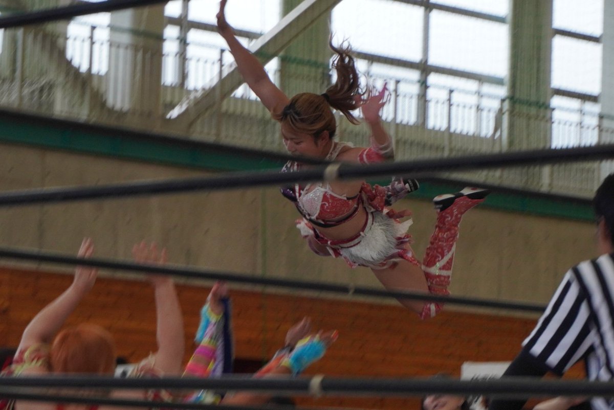pomec_777's tweet photo. 梅咲遥選手、ちょちょたんってビジュいいのはもちろんなんだけど、それ以上にマットの無い場外にダイブする狂ってる感じとか、やられた時の表情や悔しがる表情とかの方が輝いてみえるんよね✨✨✨
#ディアナ
#梅咲遥 https://t.co/WczqVhgQH9