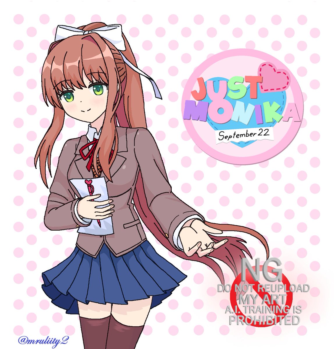 mruliity2's tweet photo. Another of my Past Drawing(from 2024), this is actually my favorite...💕

Just Monika(Happy Birthday Today on Sep 22nd)🥳🎉💖

#ThrowbackTuesday
#モニカ #Waifu #JustMonika
#モニカ生誕祭 #モニカ生誕祭2026
#DDLC #ドキドキ文芸部
#DokiDokiLiteratureClub https://t.co/lhDuc8yg53