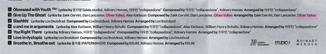 shayeonl's tweet photo. 엥 2번트랙 작사작곡 참여한사람이 올리버사익스??
BMTH 올리버임?? https://t.co/tUQeIvY8Tz