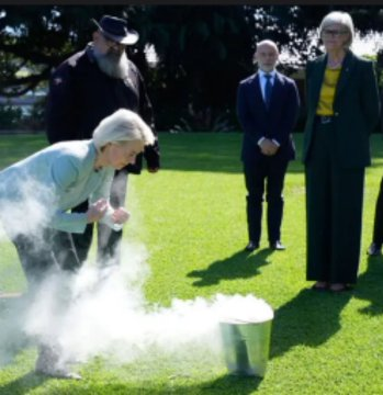 woolfe's tweet photo. @vonderleyen @eucopresident @AlboMP remember when the old white guy made you eat smoke? https://t.co/MrSe2foZaw