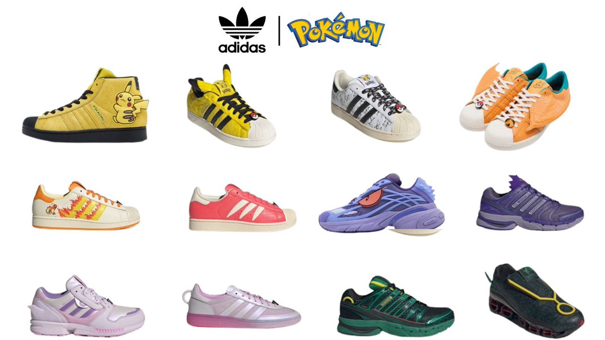PokemonRestocks's tweet photo. Adidas x Pokemon 30th Anniversary Sneaker Collection Drop Expected Tonight at 12AM PT / 3AM ET! ⚡️

➡️ https://t.co/WCIMF4KQ9u

Designs will include Pikachu, Charizard, Charmander, Charmeleon, Gengar, Haunter, Mewtwo and Rayquaza.

Save this post, we'll alert when the drop is live! 🔔
#Pokemon #Sneakers #ad