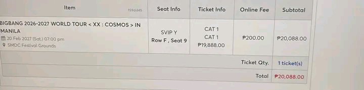sarahlopezjo's tweet photo. WTS LFB Selling 
cat 7 tix
#BIGBANG #COSMOS_WORLD_TOUR #COSMOS_WORLD_TOUR_IN_KUALALUMPUR #BIGBANG_IS_BACK #20thAnniversary #iMeMY #iMeMalaysia #iMeAsia #YG #AEGPresentsAsia. #MALAYSIA #KUALALUMPUR https://t.co/pcOVJbRHiJ