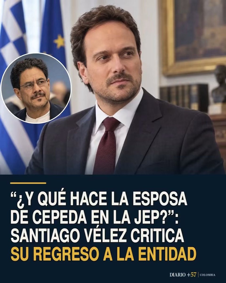 Mariano_OspinaP's tweet photo. Santiago Vélez criticó la presencia de Pilar Rueda, esposa de Iván Cepeda, en la JEP.
El panelista de Mañanas Blu escribió: “4 billones después y todavía no sabemos qué hace la esposa de Iván Cepeda en la JEP. ¿O debo decirle ‘la nuera del frente Manuel Cepeda’?”
El abogado y periodista cuestionó su regreso al cargo ya que en junio dejó el puesto para hacerle campaña presidencial a Cepeda, pero el 8 de julio regresó. La JEP aseguró que el retorno fue autorizado por el director de esa unidad.
La referencia al Frente Manuel Cepeda Vargas fue parte del comentario de Vélez. Esa estructura de las antiguas FARC fue bautizada con el nombre del padre de Iván Cepeda después de su asesinato en 1994.