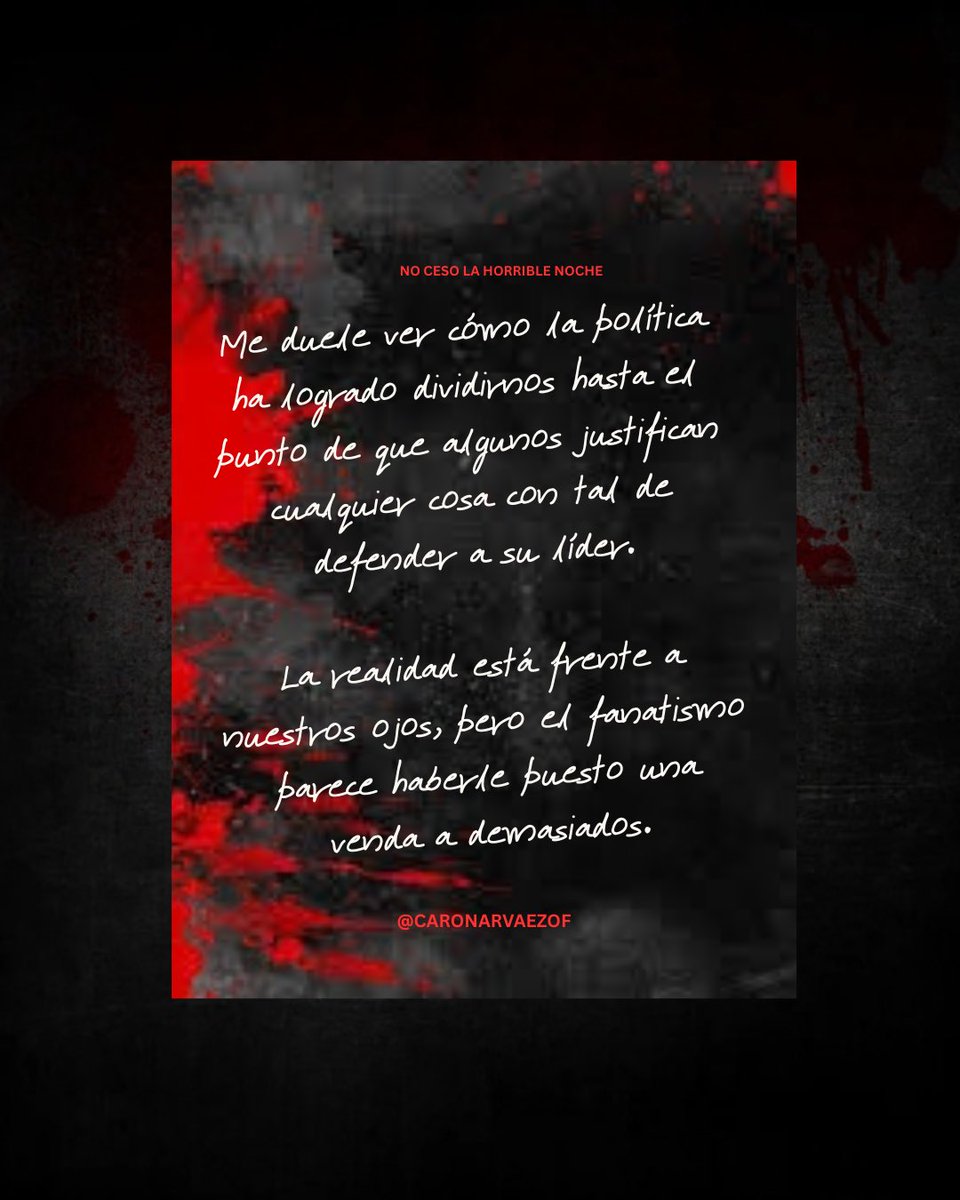 CaroNarvaezP's tweet photo. No escribo esto desde el odio, sino desde el dolor de ver a mi país cada vez más dividido. 🇨🇴 Hay cosas que no deberían normalizarse ni justificarse por fanatismo político. https://t.co/OHqIIMPctE