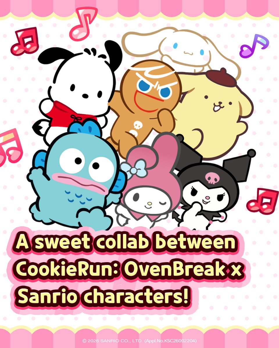 CookieRunOBEN's tweet photo. A sweet collab between CookieRun: OvenBreak x Sanrio characters! ✨

Meet the adorable Sanrio characters in CookieRun: OvenBreak today! 🩷🍪

#CookieRun #OvenBreak #Sanriocharacters #collab https://t.co/9tc3N0jA8t