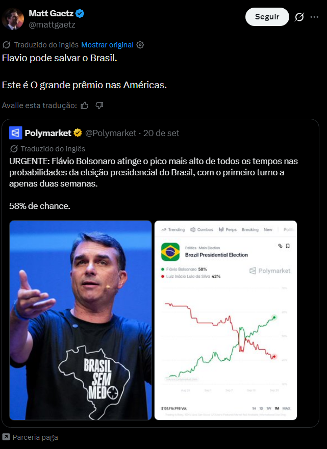 Normose_'s tweet photo. mais um apoiador dos EUA amigo do eduardo fazendo postagem impulssionada da polymarket.........................🧐🧐🧐🧐🧐 https://t.co/DuA1nn1z0S