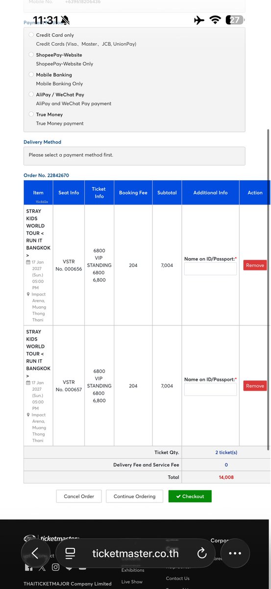 jiane6ukdgs's tweet photo. wts lfb selling htb ic ph for sale

Stray Kids World Tour <RUN IT BANGKOK> BKK • Jan 17 • D2

🌟 vip standing right ticket
🌟 still in cart
🌟 own name use

#RUN_IT_ASIA
#RUN_IT_BANGKOK
#YouMakeStrayKidsStay https://t.co/aKjKxmx5VA