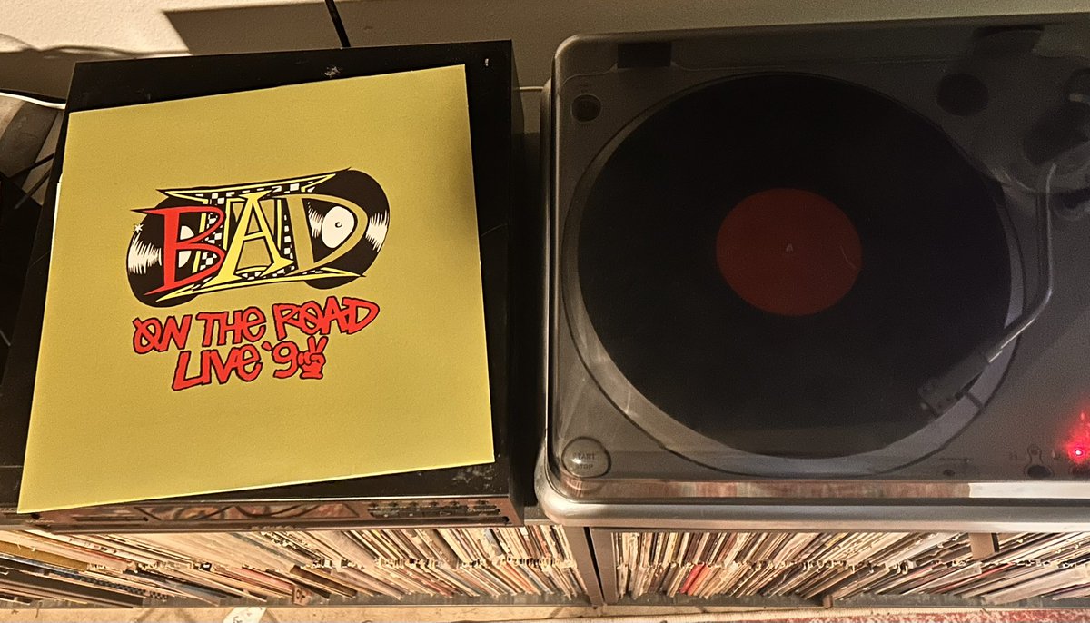 DailyTurntable's tweet photo. Day 264 - Spinning at Daily Turntable, Big Audio Dynamite II - On the Road Live ‘92. This 2018 Record store Day release was a 5-track live EP. One track was recorded in Chicago in October 1991, while the remaining tracks were captured at The Ritz in New York City in April of ‘92. https://t.co/js50gb0I8f