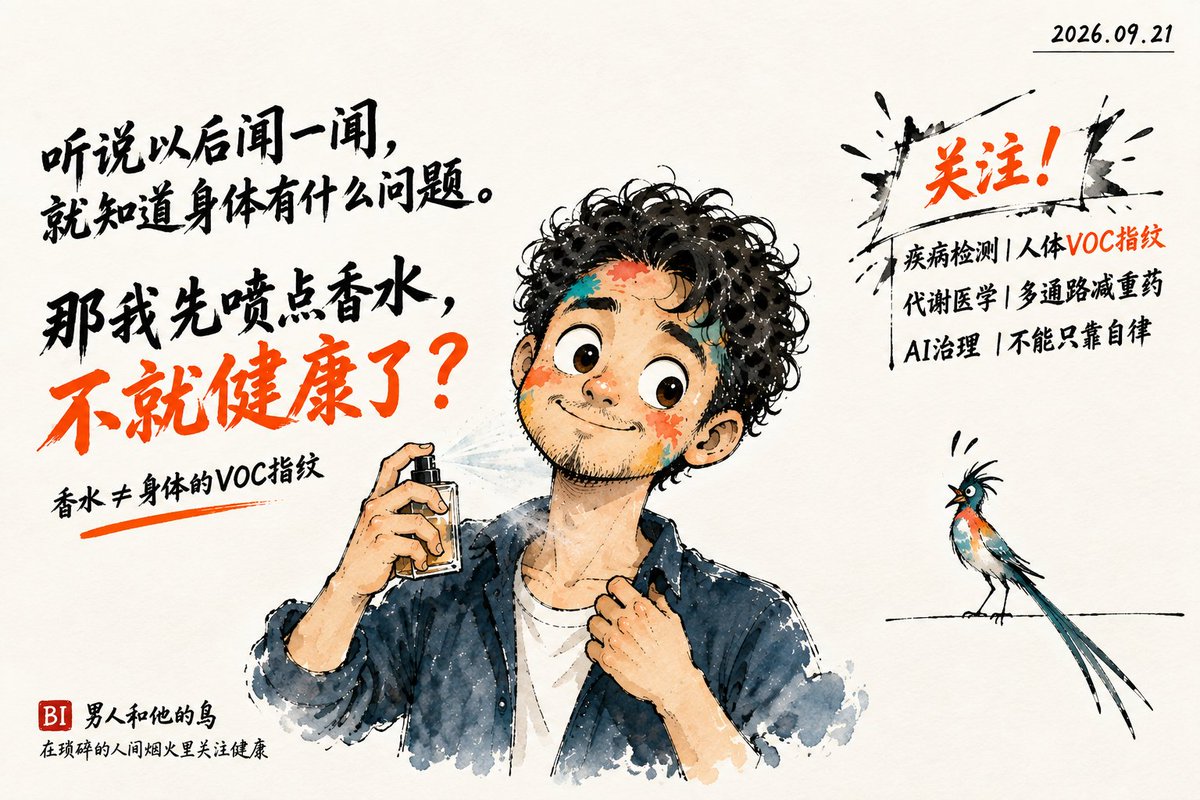 yuhaowen's tweet photo. Could the body have a “VOC fingerprint”?

Researchers are exploring VOCs as potential non-invasive disease signals.

The challenge isn’t measuring more—it’s finding reliable, actionable information worth the cost.

BI × GPT | Thomas Lin | ACPN https://t.co/aC2BsxgEgz