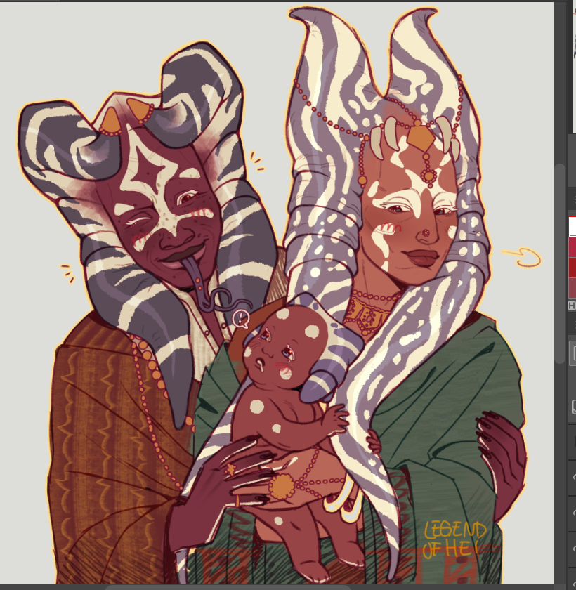 legendofhei's tweet photo. redesigned ahsokas parents again... i just love drawing togs https://t.co/QBNw2UeyNI