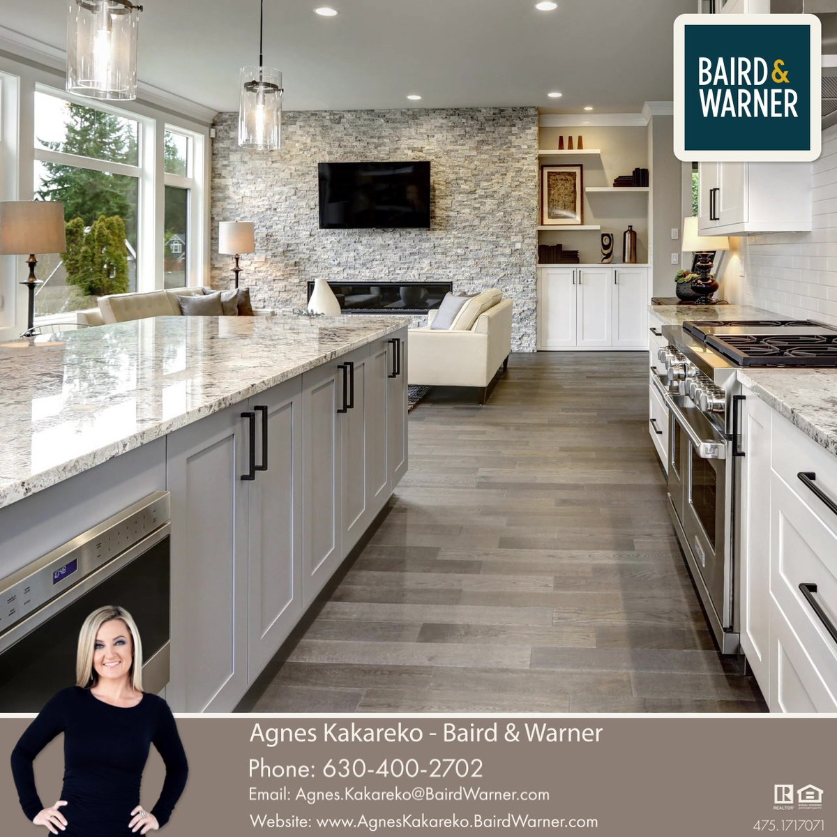 ElidaLebedvp's tweet photo. Photo by Agnes Kakareko Baird &amp; Warner on August 19, 2026. May be an image of kitchen island, cooker hood, worktop, kitchen, house and text. https://t.co/aUyxR9K80l