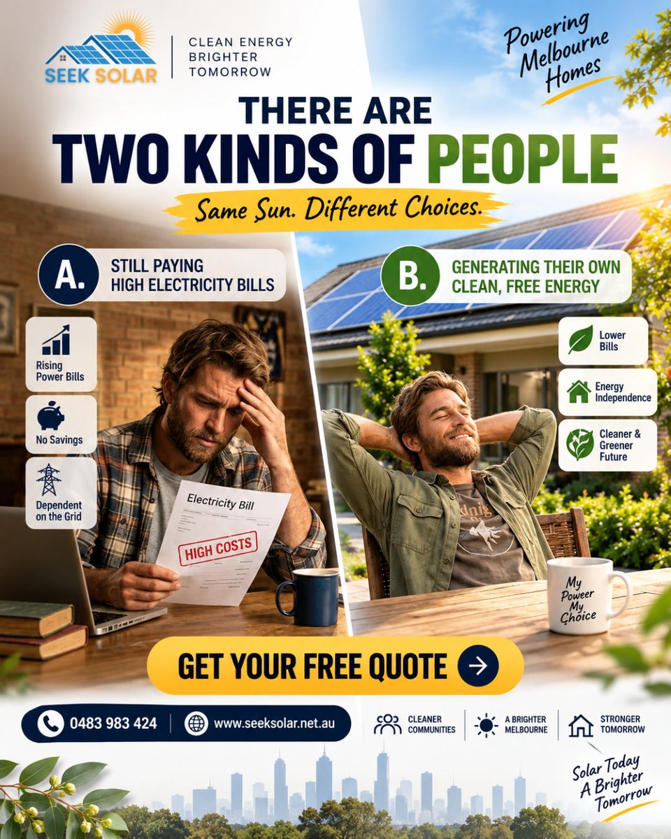 seek_solar's tweet photo. ☀️ Same sun. Different choices.

You can explore solar to:

💰 Potentially lower energy costs
🌿 Generate clean energy
⚡ Reduce reliance on the grid
🏡 Build greater energy independence
My Power. My Choice.

🌐 https://t.co/eDvJz7liVd
#SeekSolar #SolarEnergy #GoSolar https://t.co/ZMClHsCBOK