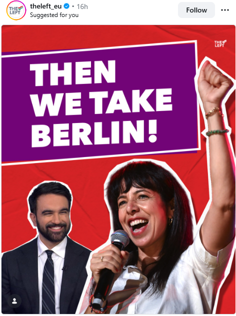 Farlouni's tweet photo. Elif Erlab wurde im Wahlkampf vom Mamdani‑Berater Morris Katz gecoacht, der erst kürzlich in der Islam Times als aufstrebender jüdischer Star‑Coach vorgestellt wurde. Außerdem zeigt die Insta‑Seite von TheLeft_eu Mamdani und Erlab gemeinsam als ein Team. Auf der Seite ist direkt ein Bild von Netanjahu als gesuchtem Verbrecher zu sehen. Beide haben mit antisemitischen Ressentiments Wahlkampf betrieben und konnten diverse Stimmen im linken, antisemitischen Milieu abgreifen. Das war eine gezielte Strategie und nicht etwa ein Nebenthema. Unzählige naive linke nützliche Idioten erkennen nicht, dass hinter diesen Figuren die islamische Expansion steht.