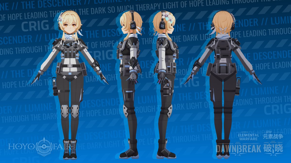 Layla_3D's tweet photo. In the HoYoFair2026『Genshin Elemental Warfare: Dawnbreak』, I had an amazing opportunity to create 3D outfit for Lumine and Aether! 

#HoYoFair #原神 #ProjectNordExpress https://t.co/uWXGzAJe8z