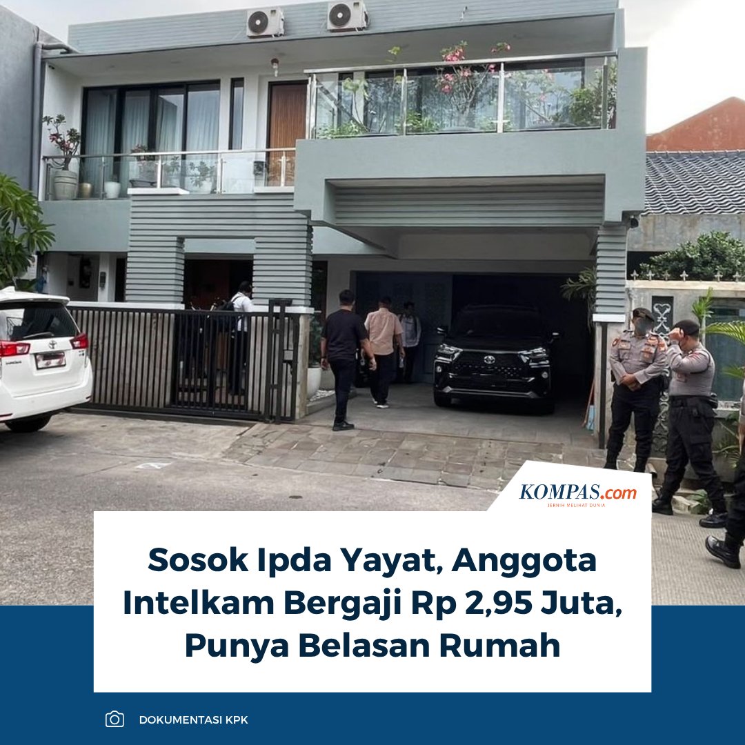 kompascom's tweet photo. Baca di sini: https://t.co/sdCm52I1MU

KPK menelusuri asal-usul belasan rumah mewah milik Ipda Yayat Sudrajat yang tersebar di sejumlah wilayah terkait pengembangan kasus dugaan korupsi di Pemkab Bekasi.

~IQ #IpdaYayatSudrajat #korupsiPemkabBekasi [2026092209142381] https://t.co/f4CjaNZIuY