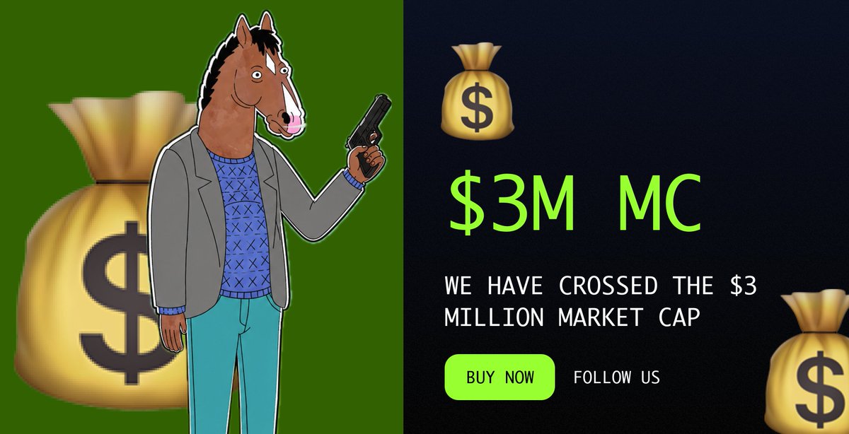 shoot_bear_'s tweet photo. We have crossed the $3M Market Cap!

Still, this champ isn't stopping.  Bears Dead = Bullish 💰 https://t.co/y1A2L1kLJj