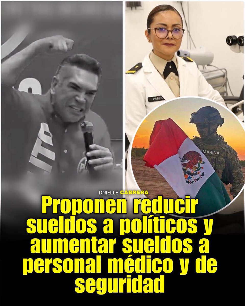 DnielleCabrera's tweet photo. 🚨 PROPUESTA SE HACE VIRAL, PIDEN QUE SEA UNA REALIDAD!

En redes sociales se ha viralizado una propuesta ciudadana que plantea reducir los sueldos millonarios de altos funcionarios públicos y usar ese ahorro para incrementar los salarios del personal médico y de las fuerzas de seguridad. La idea ha generado miles de reacciones, comparaciones y debate, aunque hasta el momento no se trata de una iniciativa formal presentada ante el Congreso, sino de una propuesta que circula como tendencia de opinión pública.

La comparación que impulsa el reclamo es directa: según tabuladores oficiales de 2026, un soldado del Ejército gana un neto de alrededor de 18,840 pesos mensuales, y un subteniente ronda los 24,000 pesos, mientras que distintos funcionarios de alto nivel en el gobierno federal perciben sueldos varias veces superiores. Para el personal médico, la comparación es similar: los salarios base del sector salud llevan años por debajo de lo que ganan muchos mandos administrativos.

¿Tú qué opinas?
