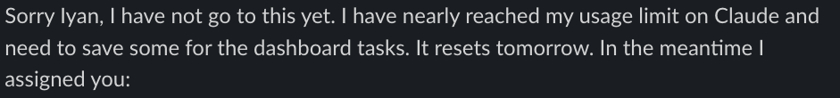 iyaaansr's tweet photo. My Lead engineer: nunggu claude code reset baru review PR gw, sambil dia alokasiin yang terisisa buat task dia.

Meanwhile anomaly: pake AI = skill issue 🤡 https://t.co/oKxmApIa13