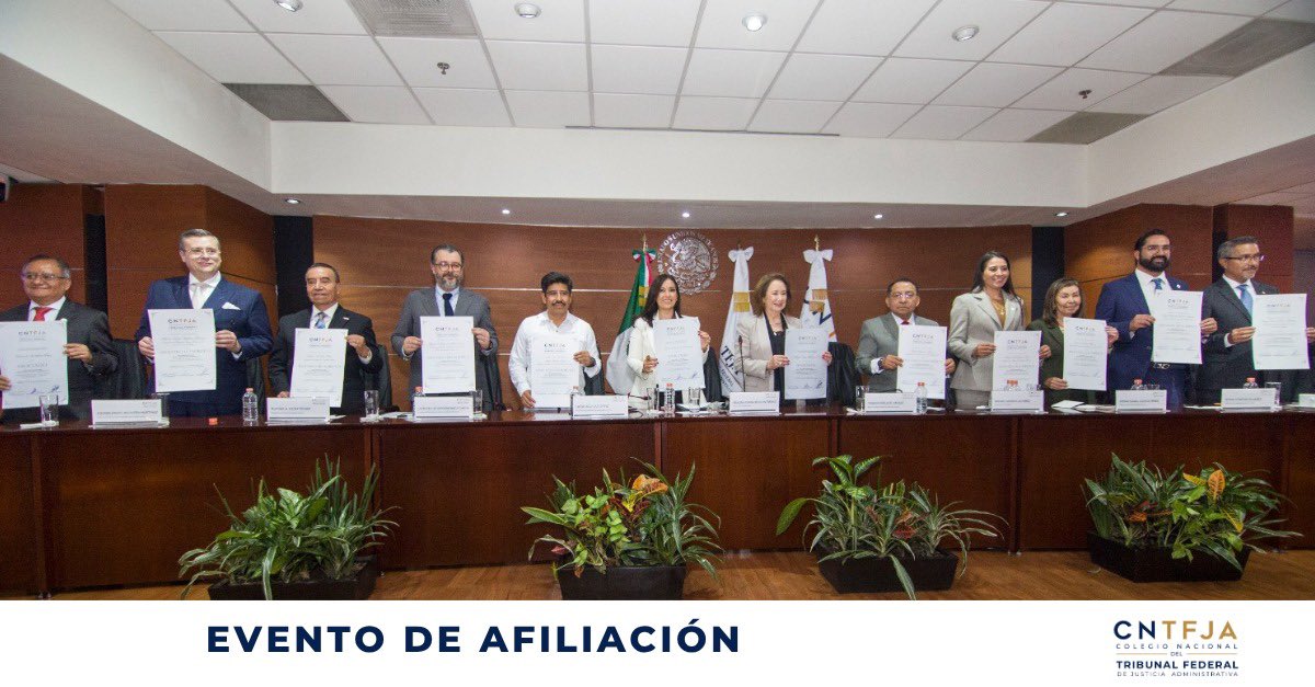 ColegioTFJA's tweet photo. Compartimos algunos momentos del Evento de Afiliación del Colegio Nacional del TFJA. 

Este encuentro reafirmó el compromiso de construir una comunidad orientada al intercambio de conocimientos, la profesionalización y el fortalecimiento de la justicia administrativa en México. https://t.co/kw40Fv5WH4