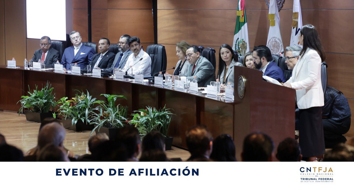 ColegioTFJA's tweet photo. Compartimos algunos momentos del Evento de Afiliación del Colegio Nacional del TFJA. 

Este encuentro reafirmó el compromiso de construir una comunidad orientada al intercambio de conocimientos, la profesionalización y el fortalecimiento de la justicia administrativa en México. https://t.co/kw40Fv5WH4