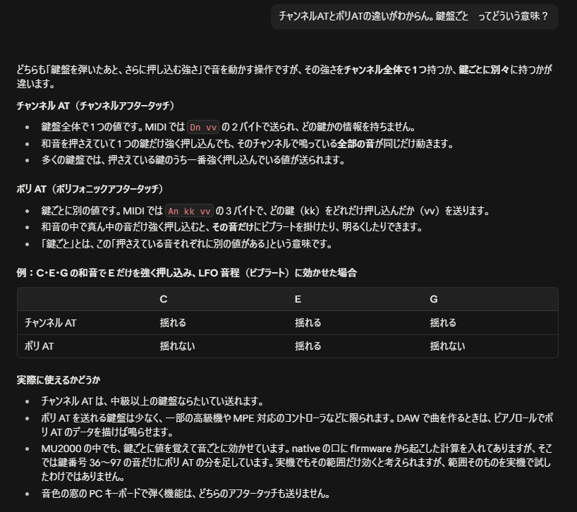 fenblen_puyo's tweet photo. S-MU2000のGUI作り込みの過程で「アフタータッチ」の概念について教えてもらってる。シンセ奏者はこんなことまで意識して鍵盤を扱ってるの?? #S_MU2000 https://t.co/Ya3Xw8DdlK