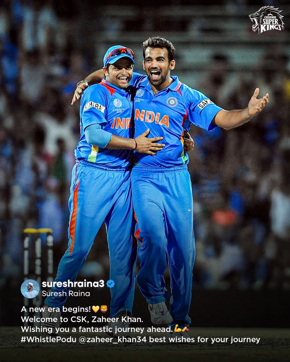 ChennaiIPL's tweet photo. From Chinna Thala, with Yellove, to ZAK 💛🥳 

#WhistlePodu #Yellove https://t.co/3Z2L7R1zo5