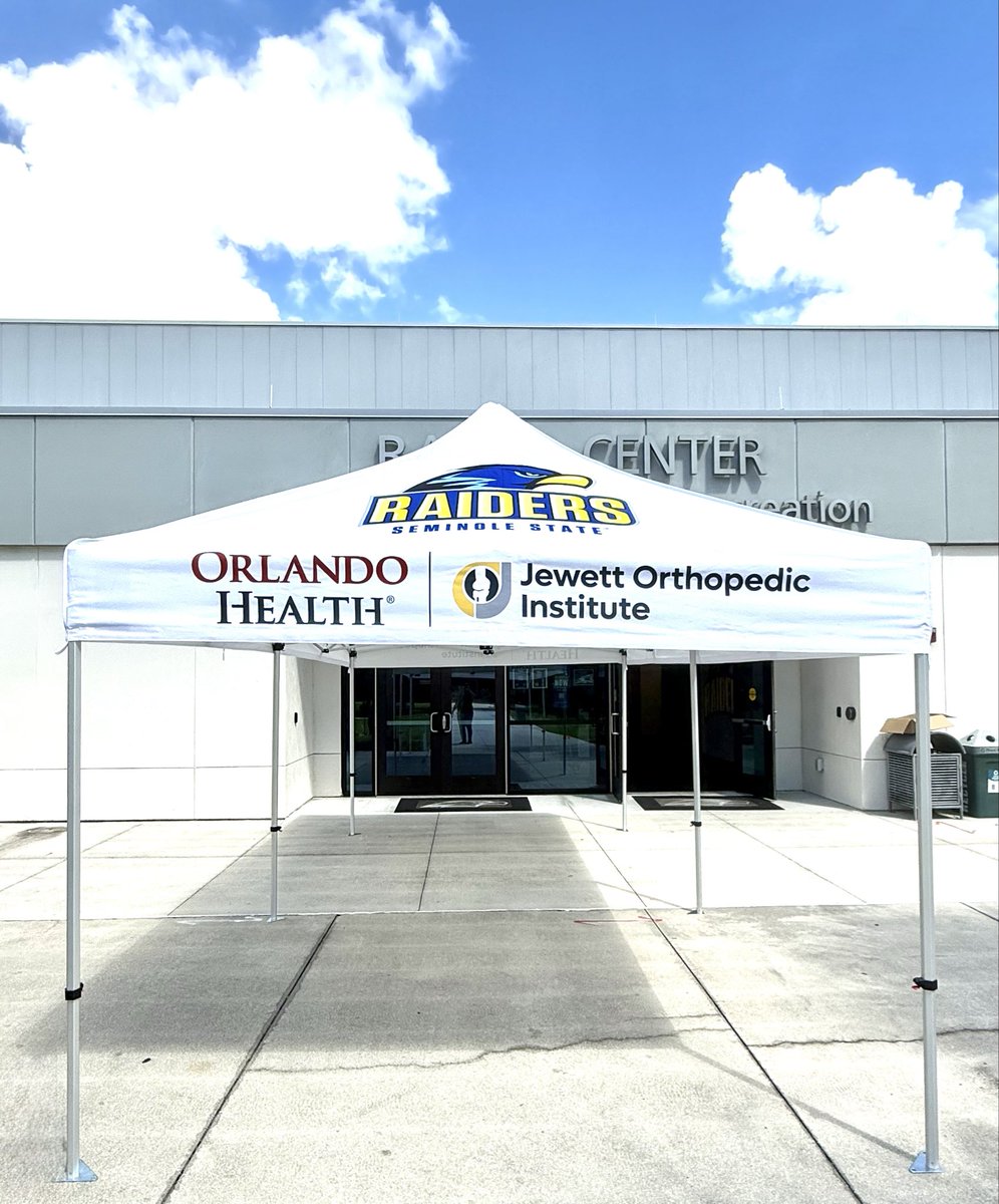 CoachDianaCouch's tweet photo. Thank you to Orlando Health for providing our @buildingRaiders athletic department with this beautiful tent to be used on game days and for special events. Our partnership is vital to the care of our student-athletes. 
#WeSoarTogether
#WingsUpTalonsOut https://t.co/O78ED3Ic4q
