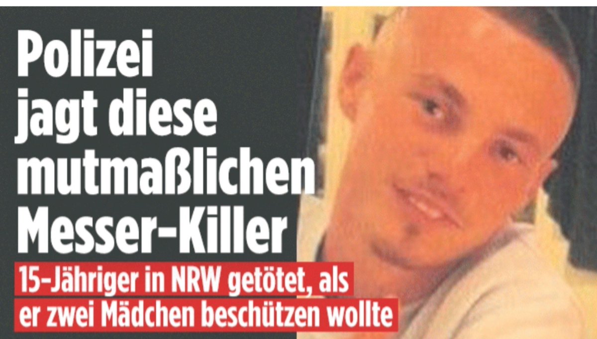 LilitThyra's tweet photo. Wir leben in einer sehr kranken Welt!

Die Polizei sucht diese beiden Männer!
Es handelt sich um den Albaner Albin Bejtullahu und den Griechen Alex Olntasi.

Sie sollen in Marsberg (NRW) den 15-jährigen Brian mit Messerstichen getötet und einen Kumpel von ihm schwer verletzt haben, als diese versuchten ein 15-jähriges Mädchen vor den Angreifern zu beschützen!
