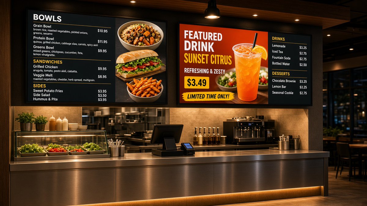 brocktokar's tweet photo. Your menu board just became ad real estate.

A major QSR is testing third-party ads on digital menu screens. Wait-time inventory guests already watch.

Static price lists leave money on the table. Motion belongs ON the board.

#ReactSigns #DigitalMenuBoards #QSR #USA https://t.co/TramTrOmwL