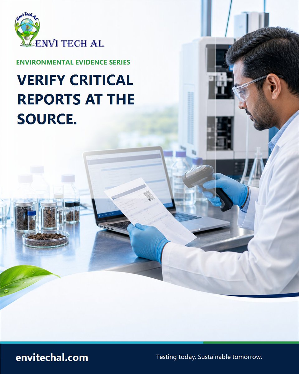 al_envi's tweet photo. Verify critical reports at the source. Check report number, issue date, laboratory identity and sample details. https://t.co/8yPre5jfV9 #ReportVerification #DataIntegrity https://t.co/oBq1hsjPdK
