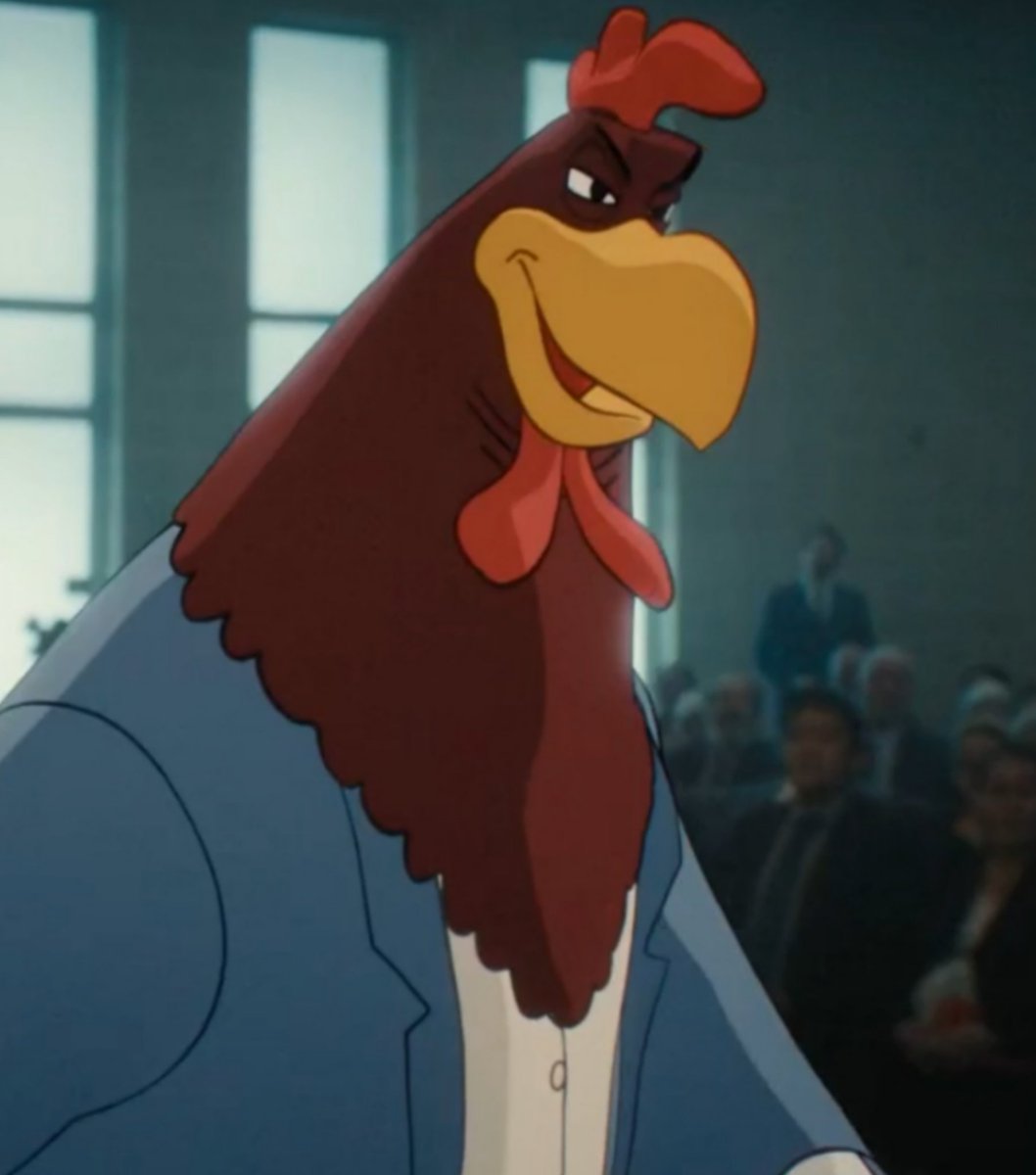 CartoonsOTMoon's tweet photo. El director de COYOTE VS. ACME reveló su inspiración para el oscuro discurso del Gallo Claudio (su momento favorito de la película):

💬 «Solo veía el canal del congreso de USA». https://t.co/JBafK9nRaC