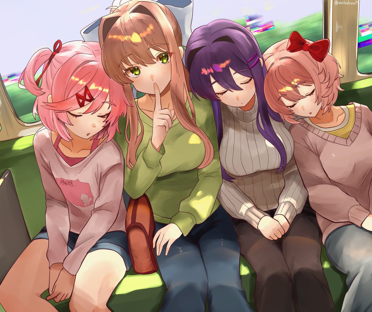 watadraw193's tweet photo. ドキドキ文芸部9周年おめでとう！！😴
#DDLC https://t.co/zeYWxnextD