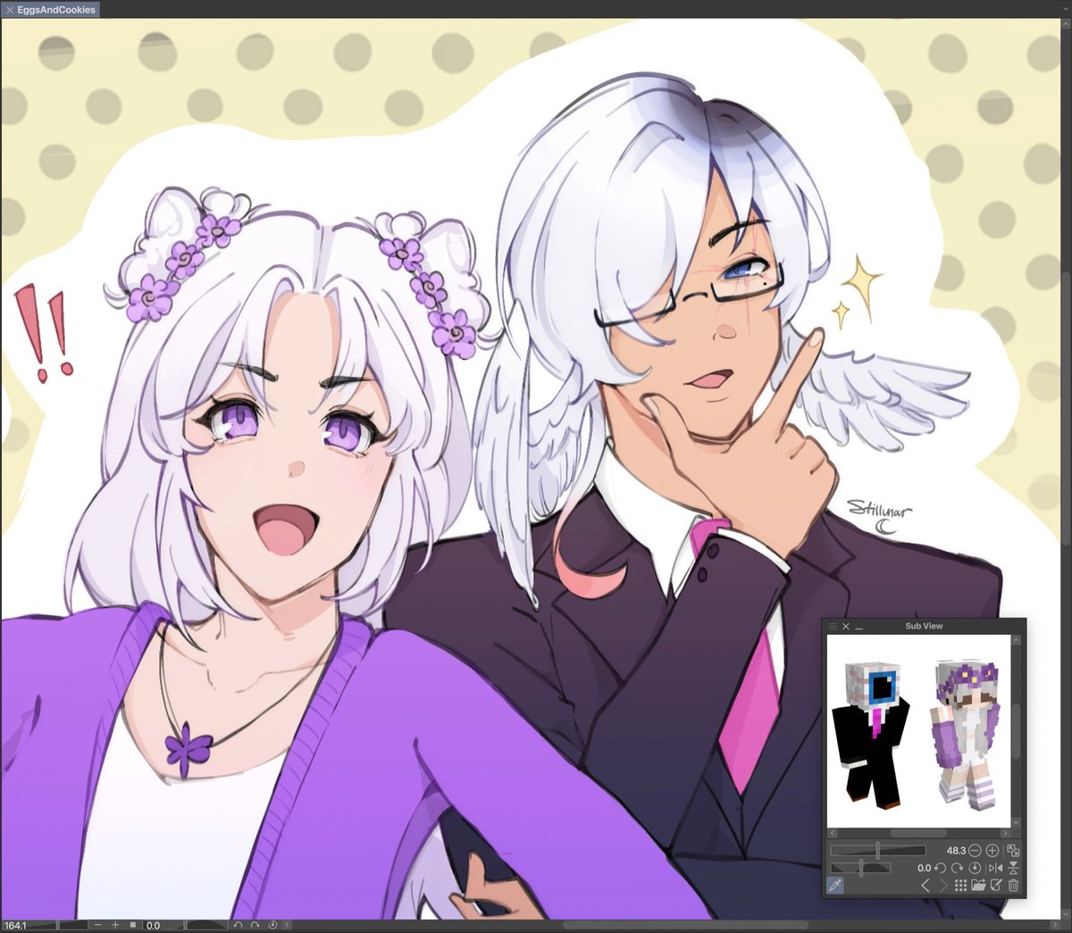 stillunar's tweet photo. when your dream duo becomes real for 5 minutes..
#cookiebunsquatfanart 
#eggchanfanart https://t.co/wAXoyHSQy3