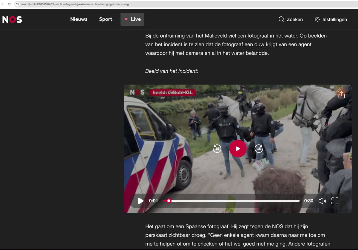 BobHGL's tweet photo. De smerige praktijken van de NOS. Ze jatten mijn beeld in de hoop dat ik het niet merk. Als ik ze dan mail krijg ik als antwoord "We hebben geen X account meer dus een DM was niet mogelijk.Omdat het een foto met nieuwswaarde was hebben we de foto toch gebruikt met de vermelding van de bron."
Als ze niet op X zitten, hoe kunnen ze dan mijn video, niet een foto, op X zien?
Als ze niet op X zitten, hoe kunnen ze dan mijn video van X jatten?