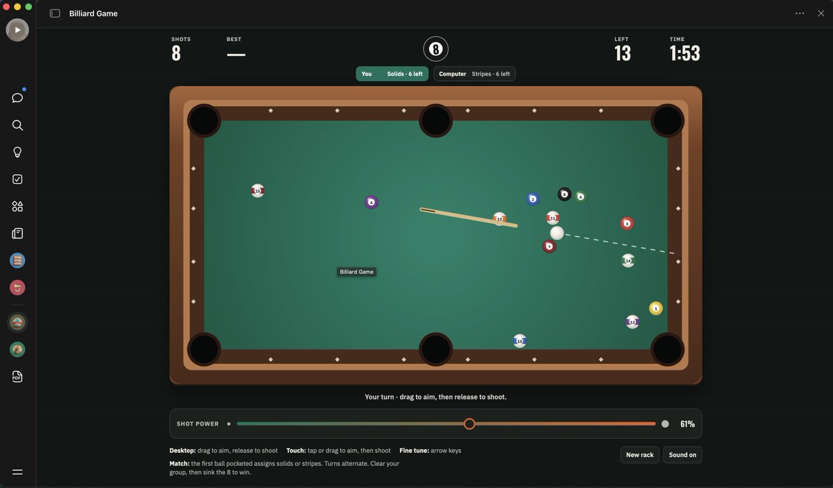 Muse made me a pool image — now we're playing pool with it