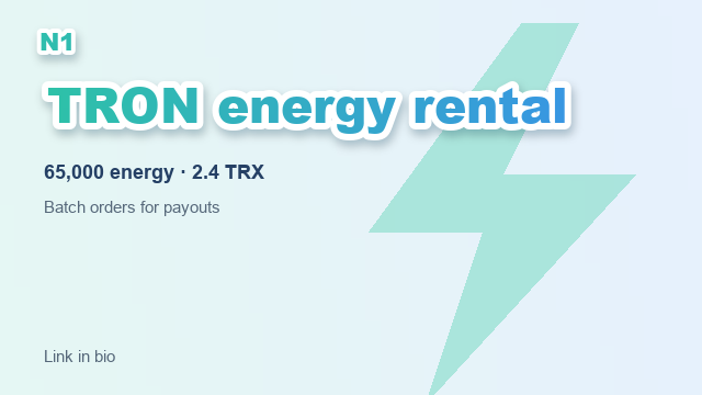 CandyEllwo3lb's tweet photo. If you keep TRX around just to pay transfer fees, you don't have to.
Pay-per-transfer TRON energy: 65,000 energy, 1 hour for 0.8 USDT flat. No queue, no waiting.
No staking, no freezing.

Bio has the channel #BTC https://t.co/Ix0LrwlA1r
