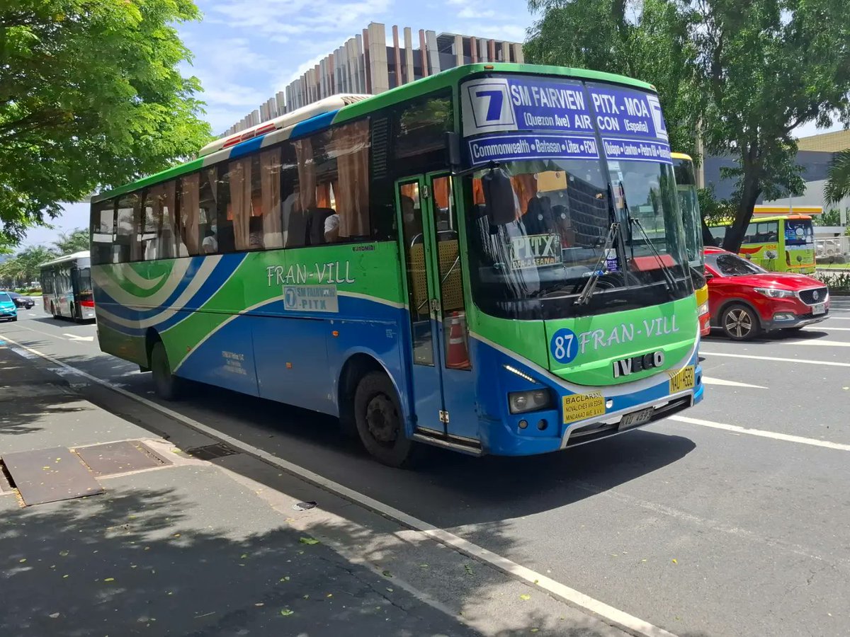 rileymitchell7z's tweet photo. Fran-Vill Transit Inc. 142087 
SRMWI Iveco CC150 Euro Midi SR 
Current route: Route 7 SM Fairview (Nova Stop)–PITX via Quezon Ave. Taken on August 16, 2026. https://t.co/Wdt6nfScx2