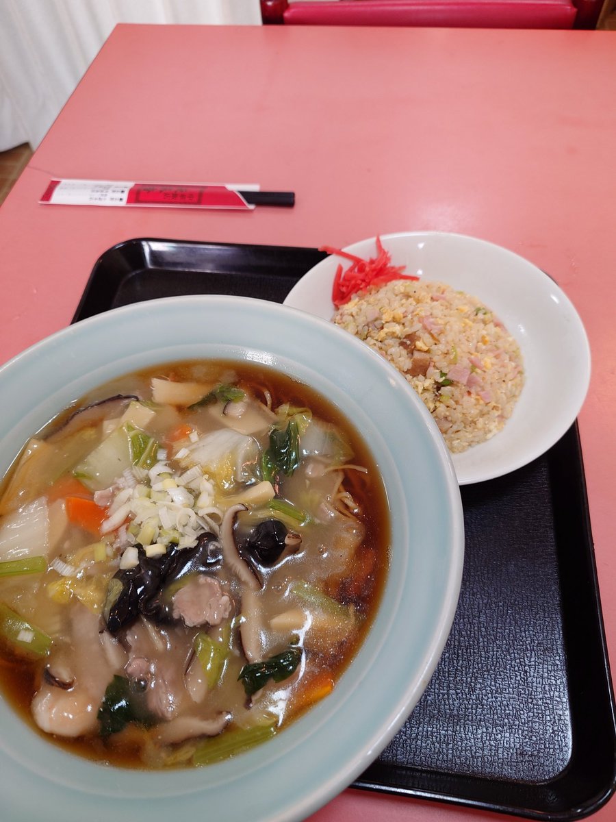 komako_VTR250's tweet photo. 広東麺半チャーハンセットメチャウマ https://t.co/Ahl5ysWiLB