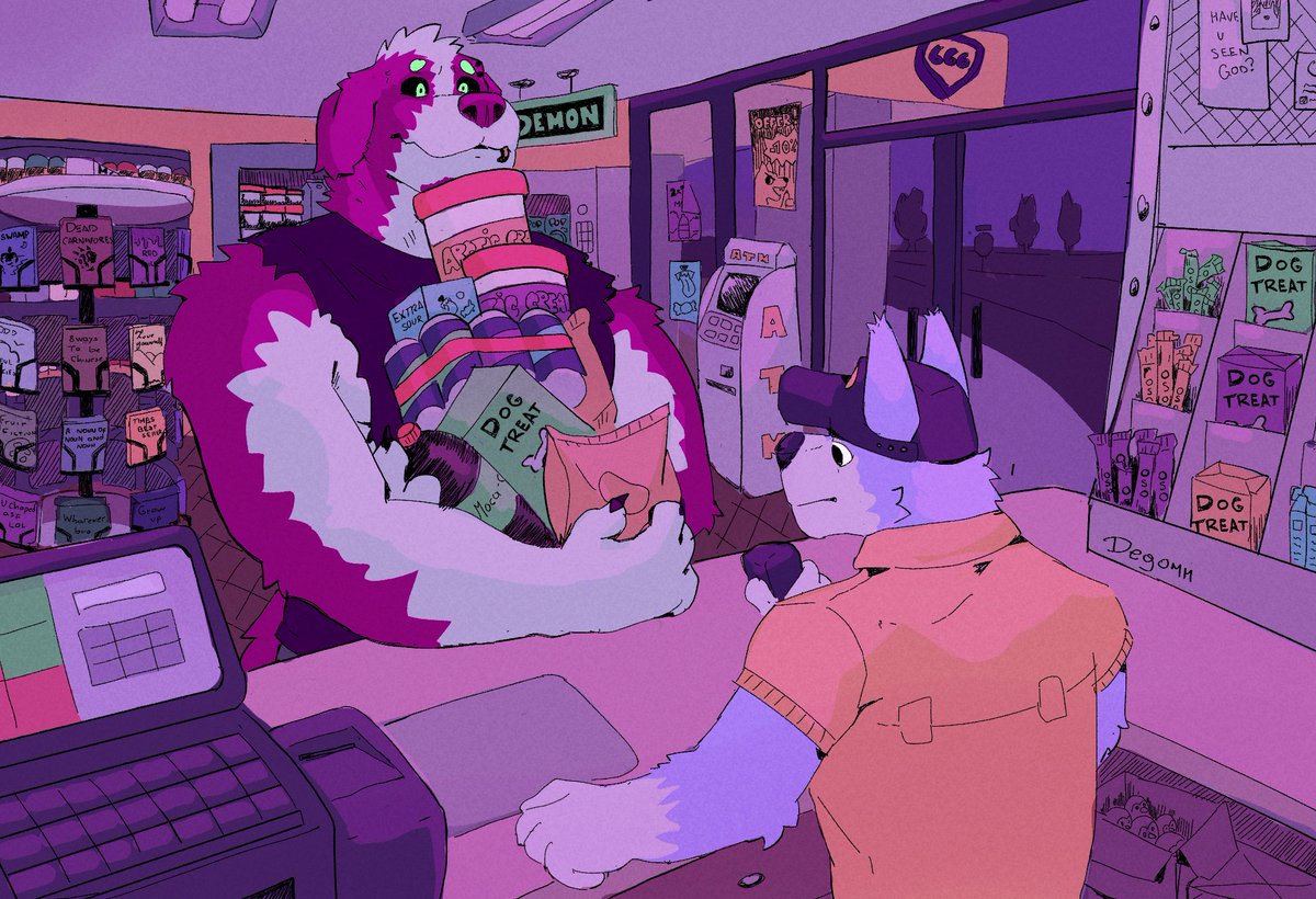 Deg0m's tweet photo. convenience stores fear me #furry #furryartㅤㅤㅤ https://t.co/62LKmRVvqv