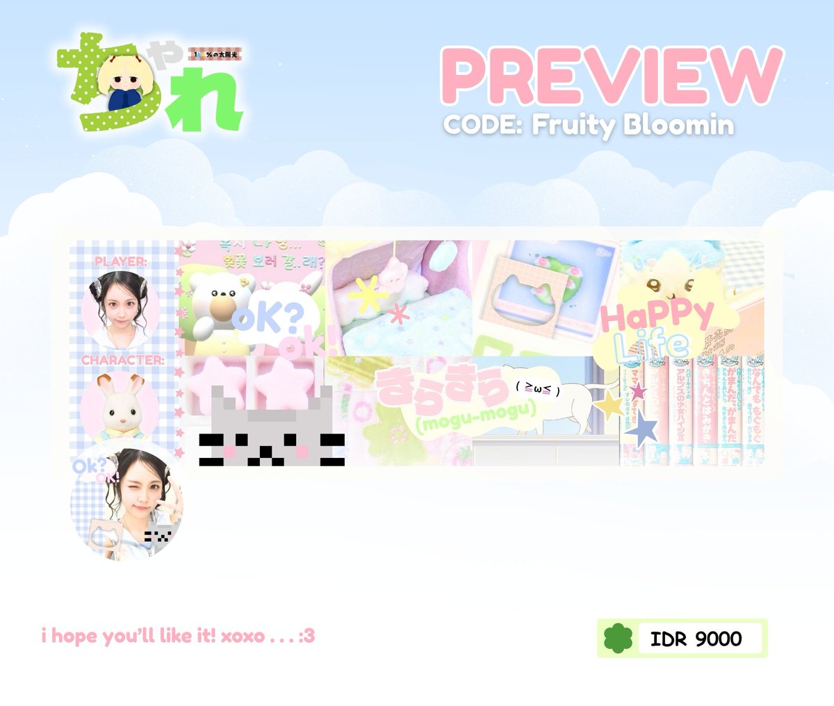 tsuzuumee's tweet photo. mOshi-mOshi? help repOst please? thank yOu! 🍎

halO! Aku ada layout ready stock Carmen happy life dan Ian Fruity bloomin! sudah bisa di take sekarang loh dan juga ini free retext yaaaps >___< yang mau jajan bisa langsung ke dm/tele oKAY! :3

#bealanja https://t.co/ZbqCv54jOQ